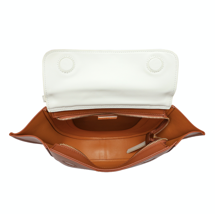 Two-tone Full-grain Nappa Leather Shoulder Bag