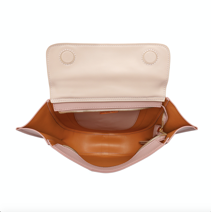 Two-tone Full-grain Nappa Leather Shoulder Bag