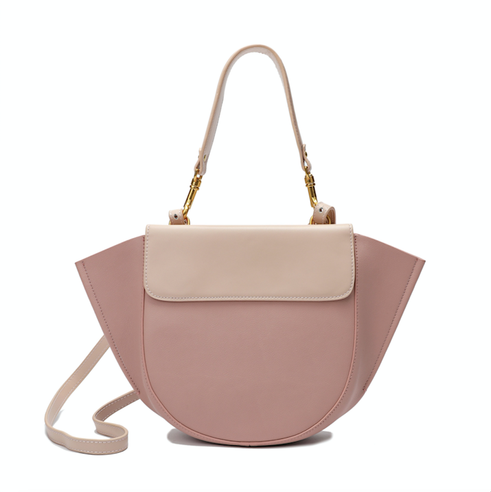 Two-tone Full-grain Nappa Leather Shoulder Bag