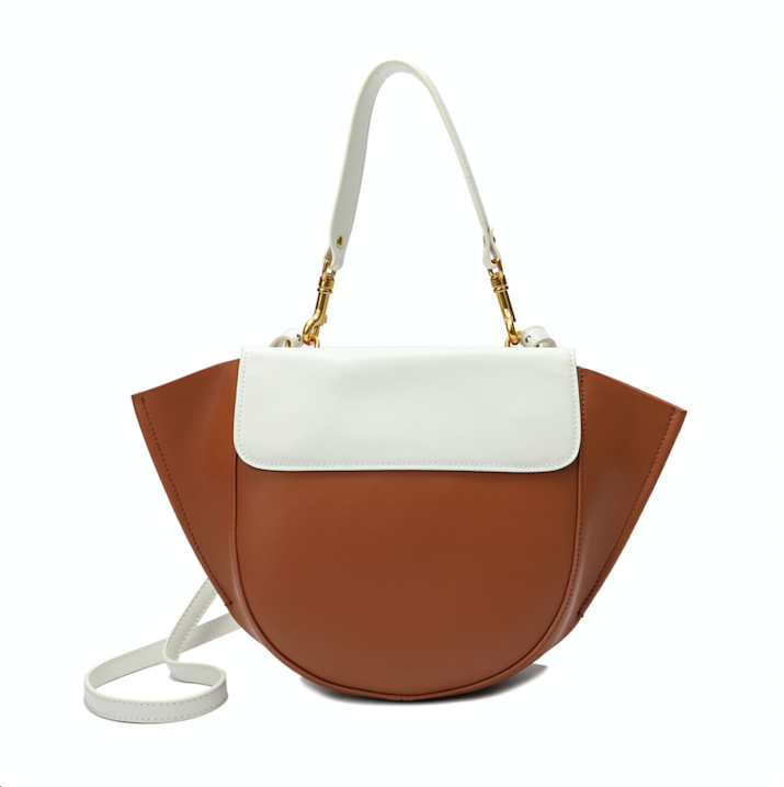 Two-tone Full-grain Nappa Leather Shoulder Bag