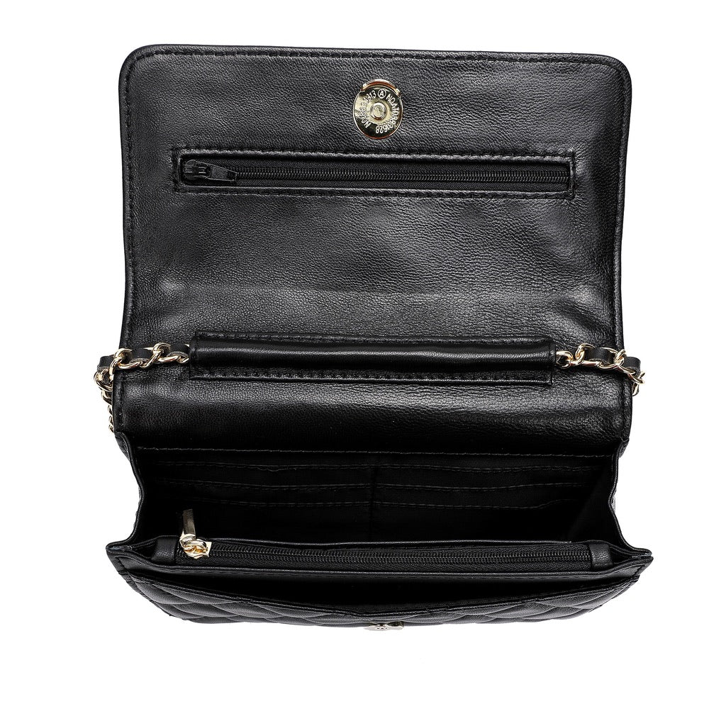 Tiffany & Fred Quilted Sheepskin Leather Crossbody
