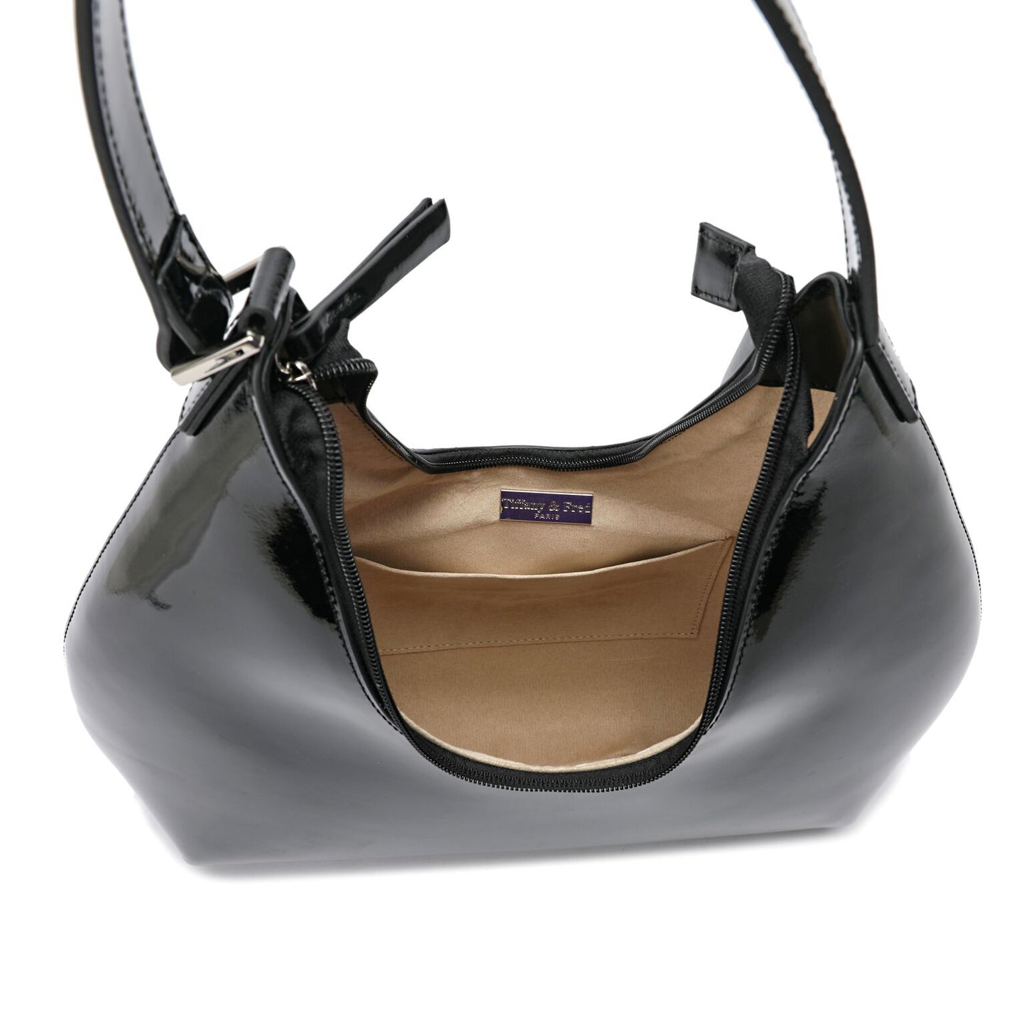 Full-grain Patent Leather Large Hobo Bag