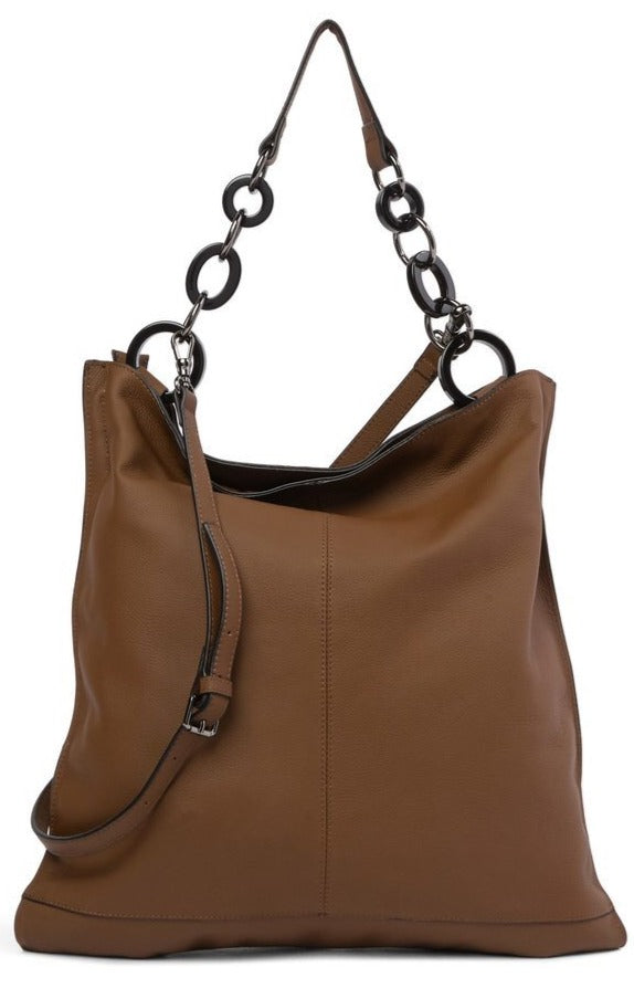 Leather Messenger Tote
