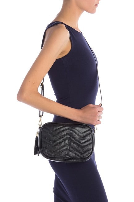 Large Quilted Rectangular Chevron Shoulder/ Crossbody Bag