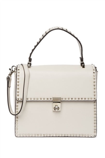 Studded Lambskin Leather Satchel