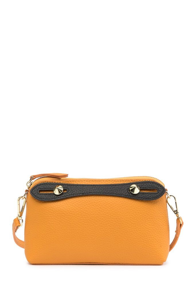 Two-Tone Leather Shoulder Bag