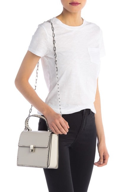 Studded Lambskin Leather Satchel