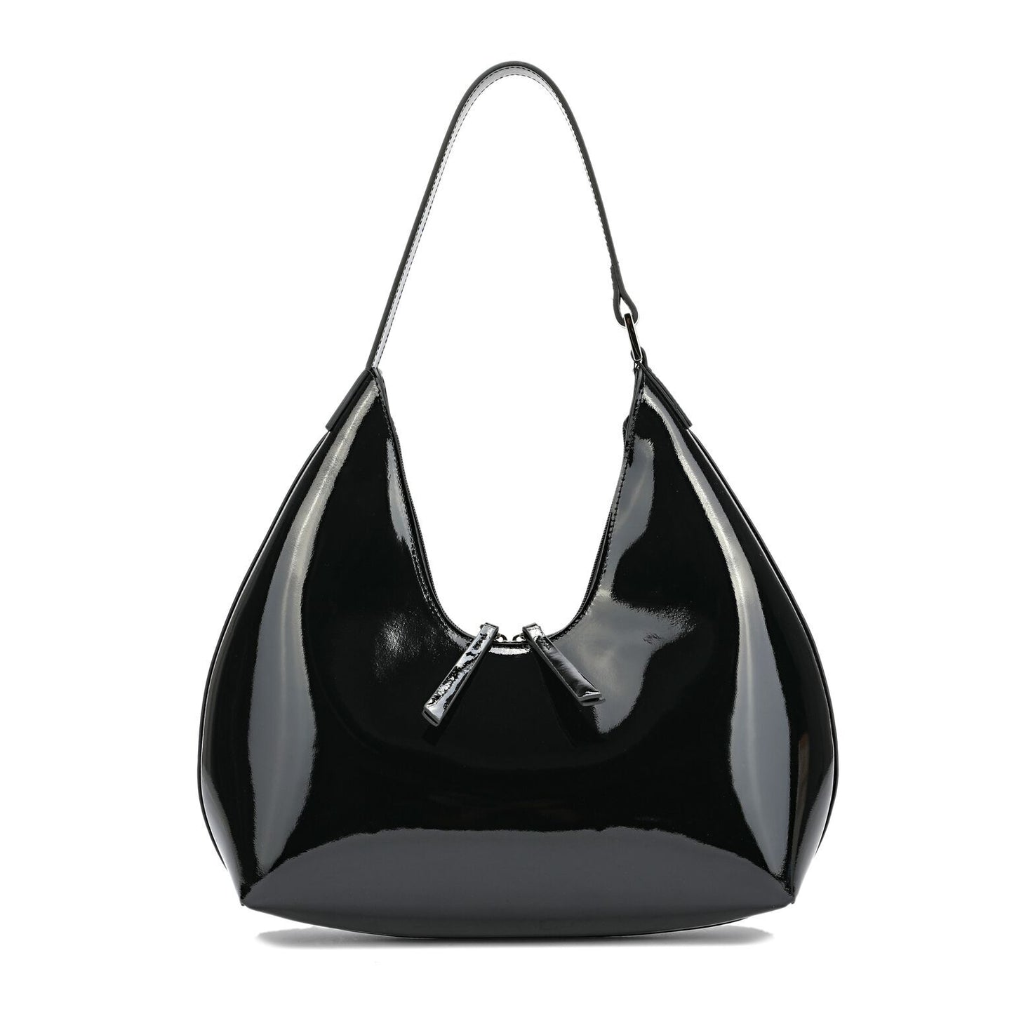 Full-grain Patent Leather Large Hobo Bag
