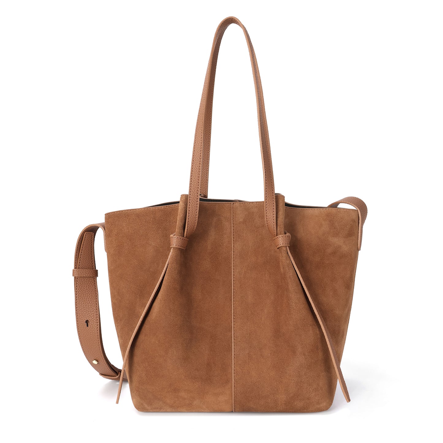 Suede & Leather Convertible Tote Bag