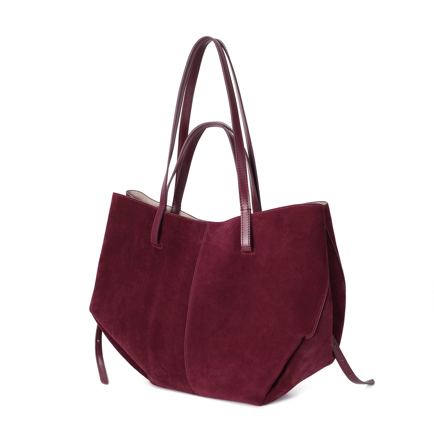 Suede & Leather Convertible Tote Bag