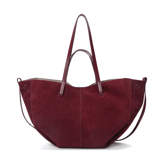 Suede & Leather Convertible Tote Bag