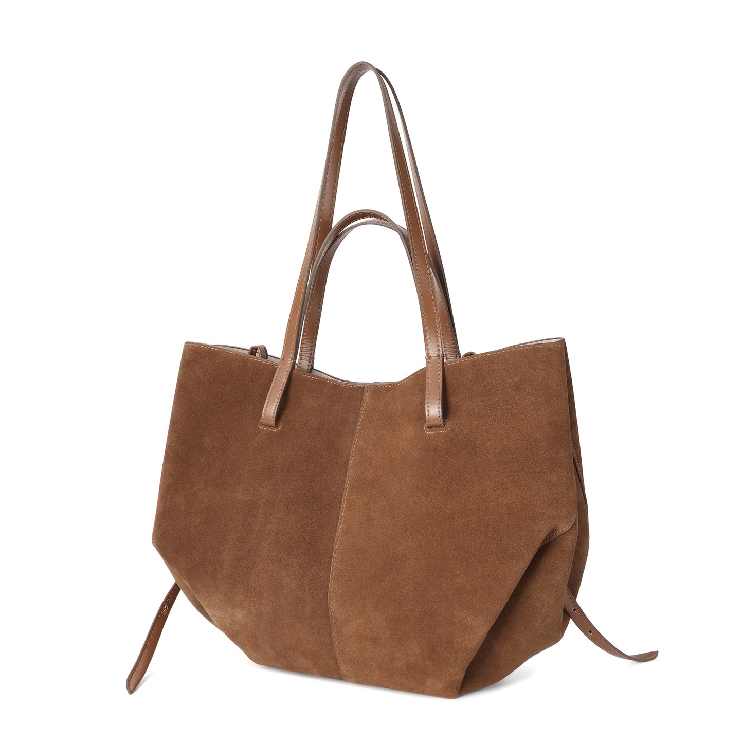 Suede & Leather Convertible Tote Bag