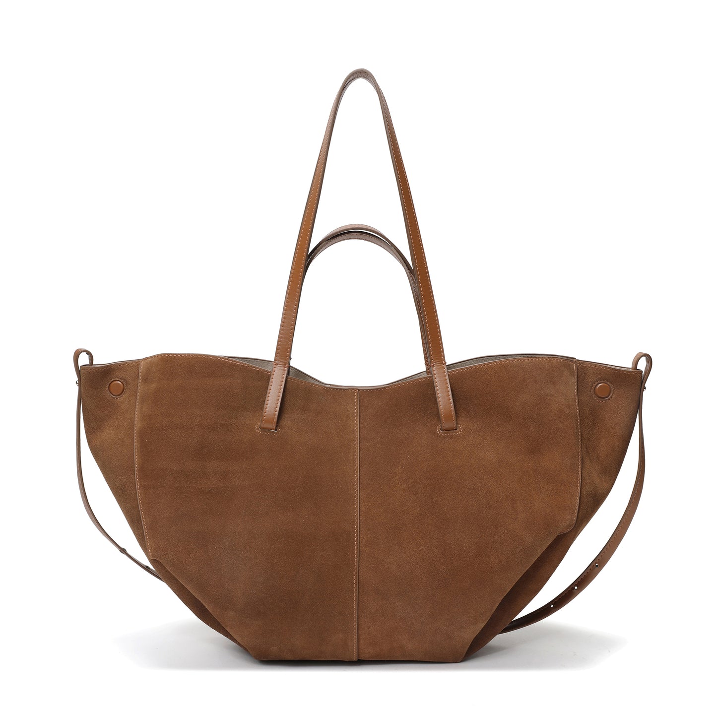 Suede & Leather Convertible Tote Bag