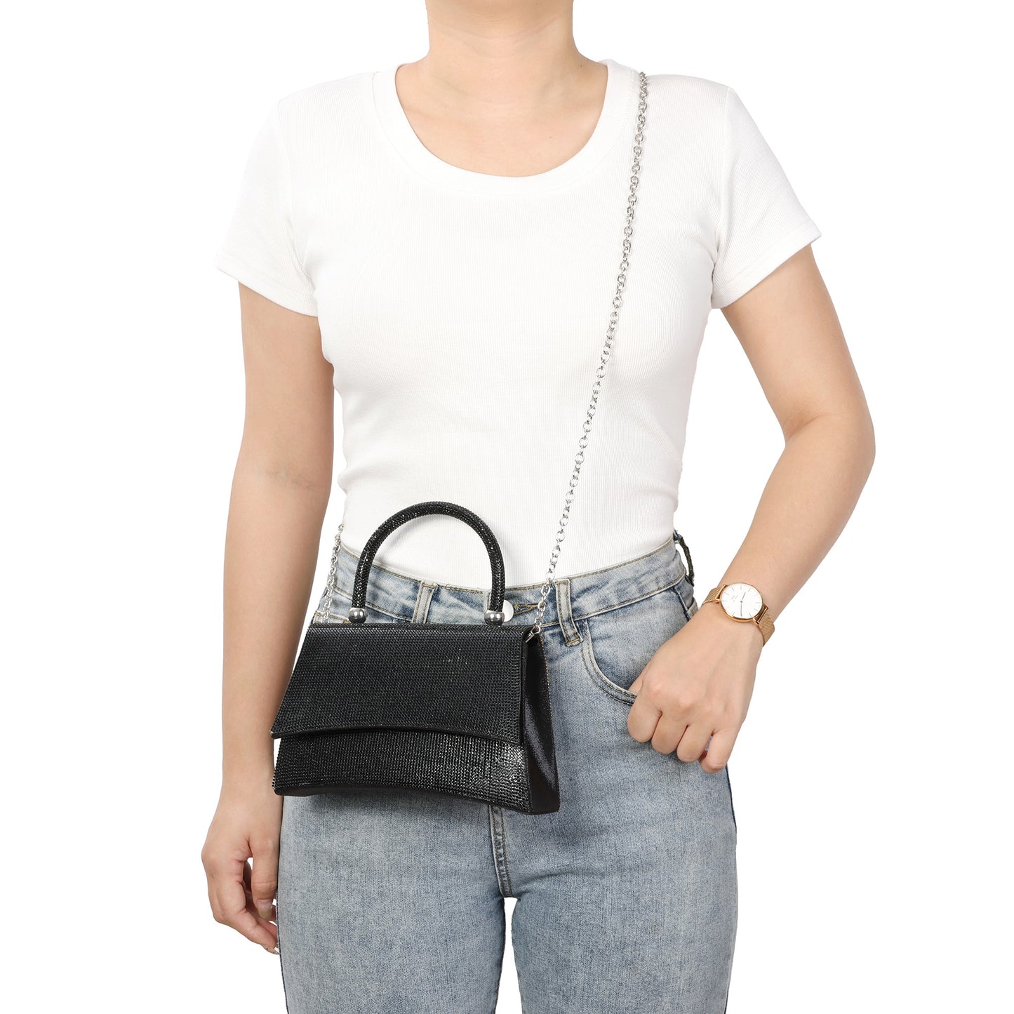 Crystal Embellished Evening Top Handle
