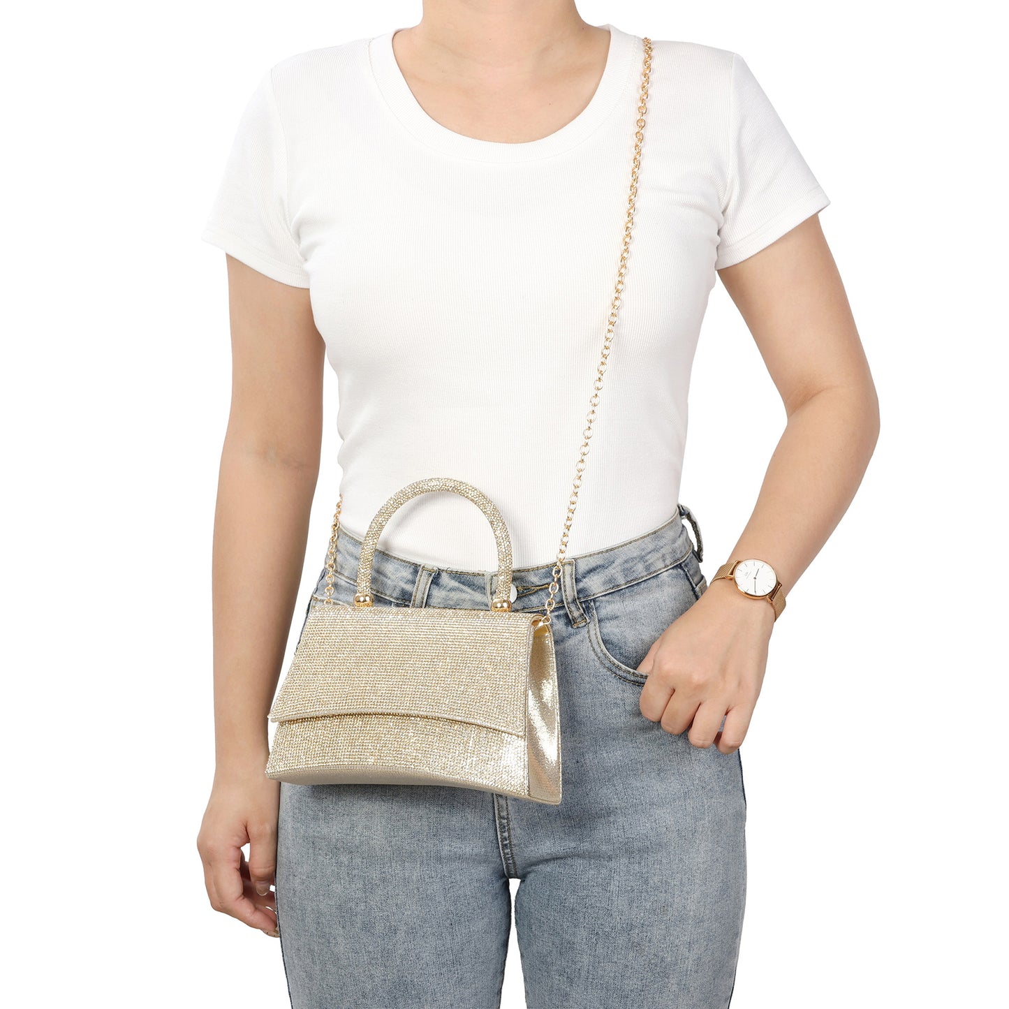 Crystal Embellished Evening Top Handle