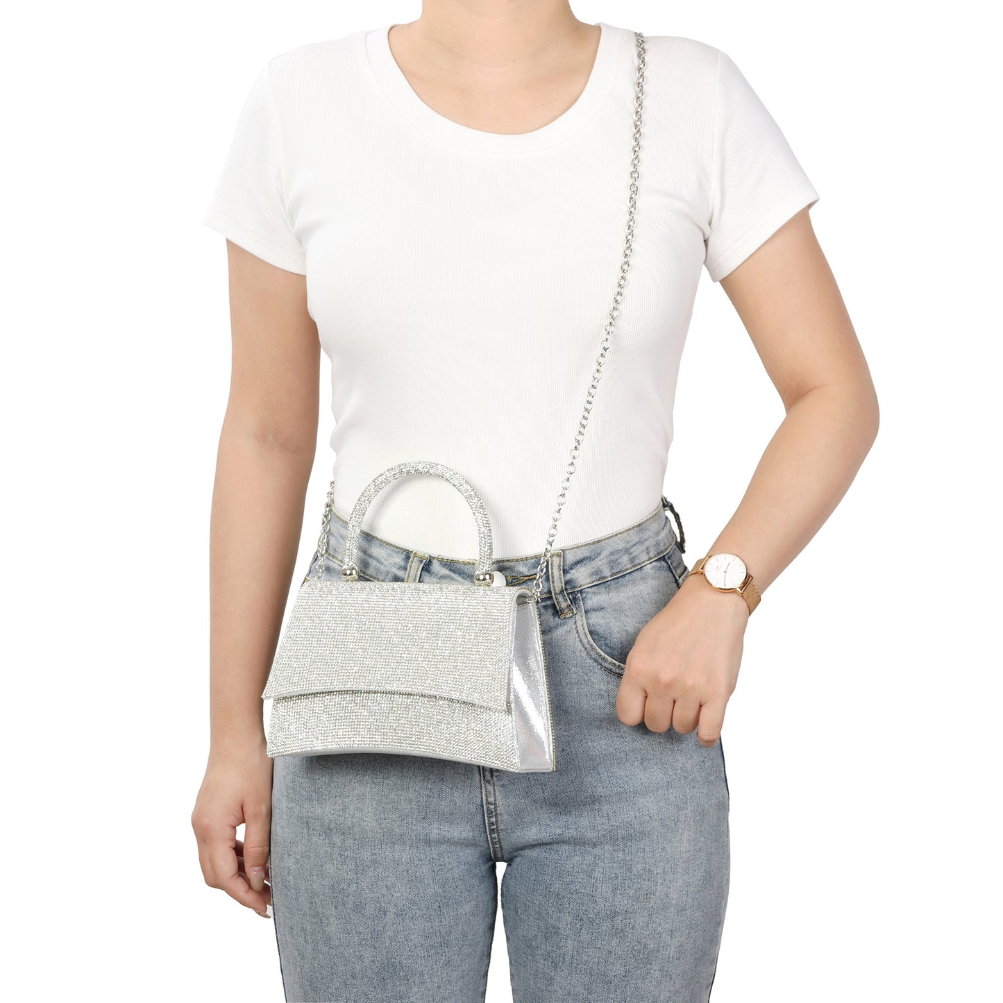 Crystal Embellished Evening Top Handle