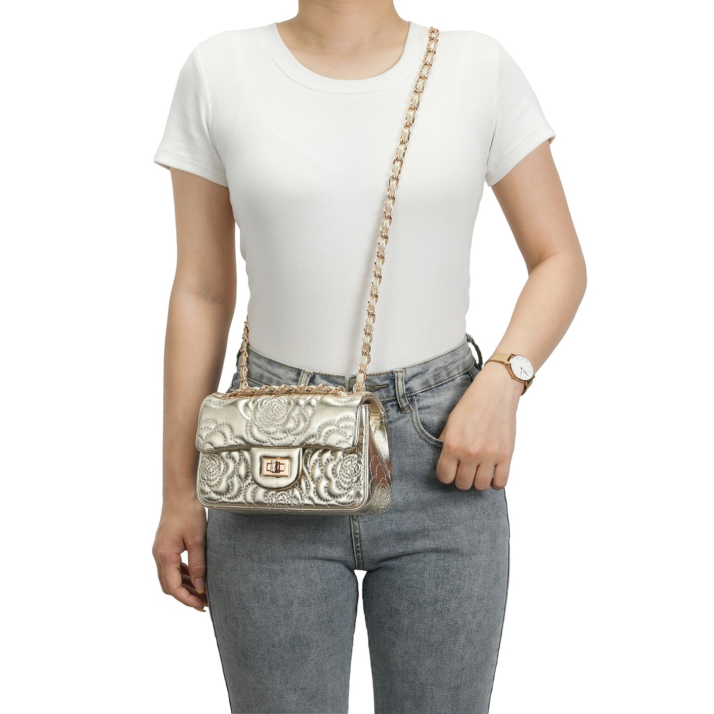 Tiffany & Fred  Quilted Sheepskin Crossbody