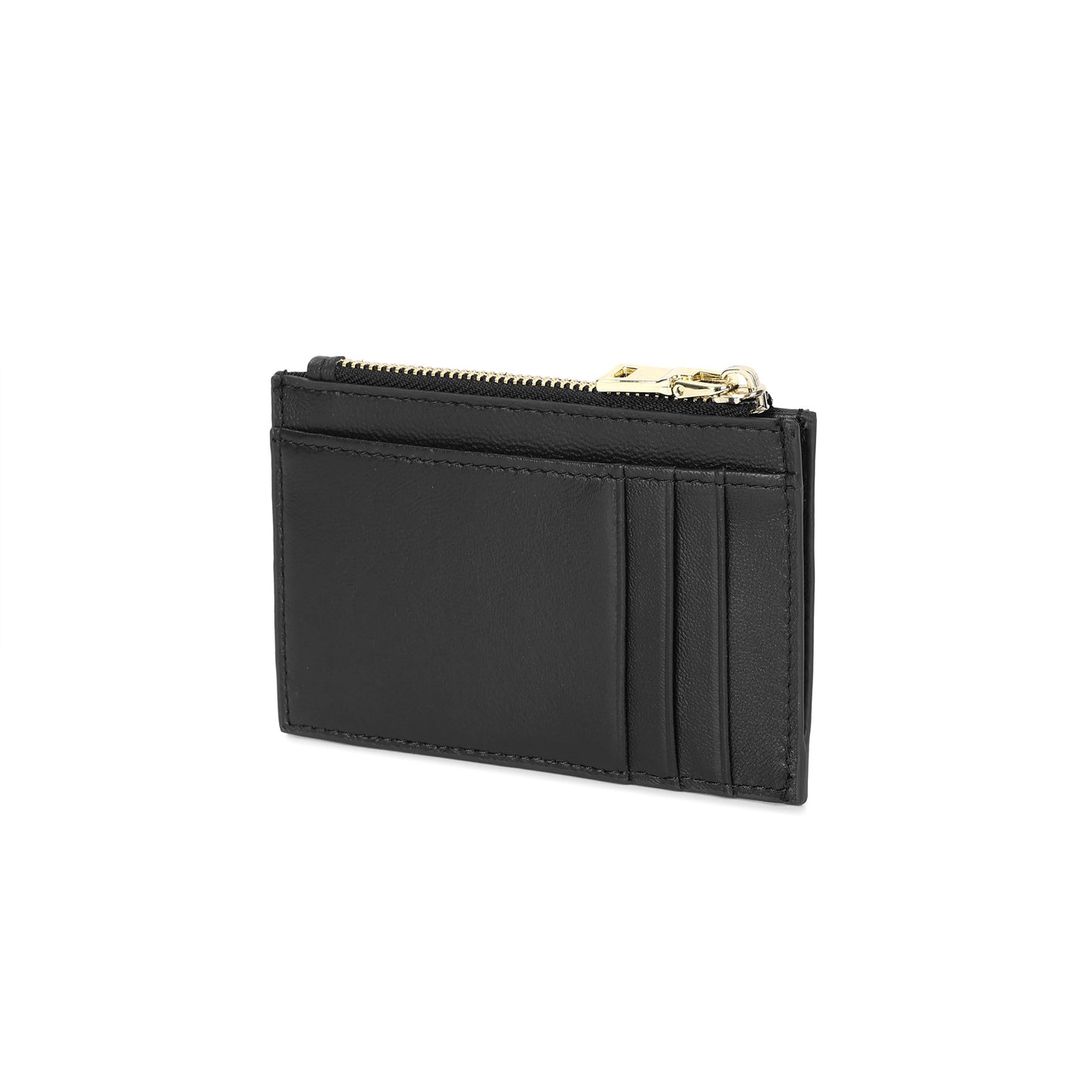 Woven Leather Zip Card Holder