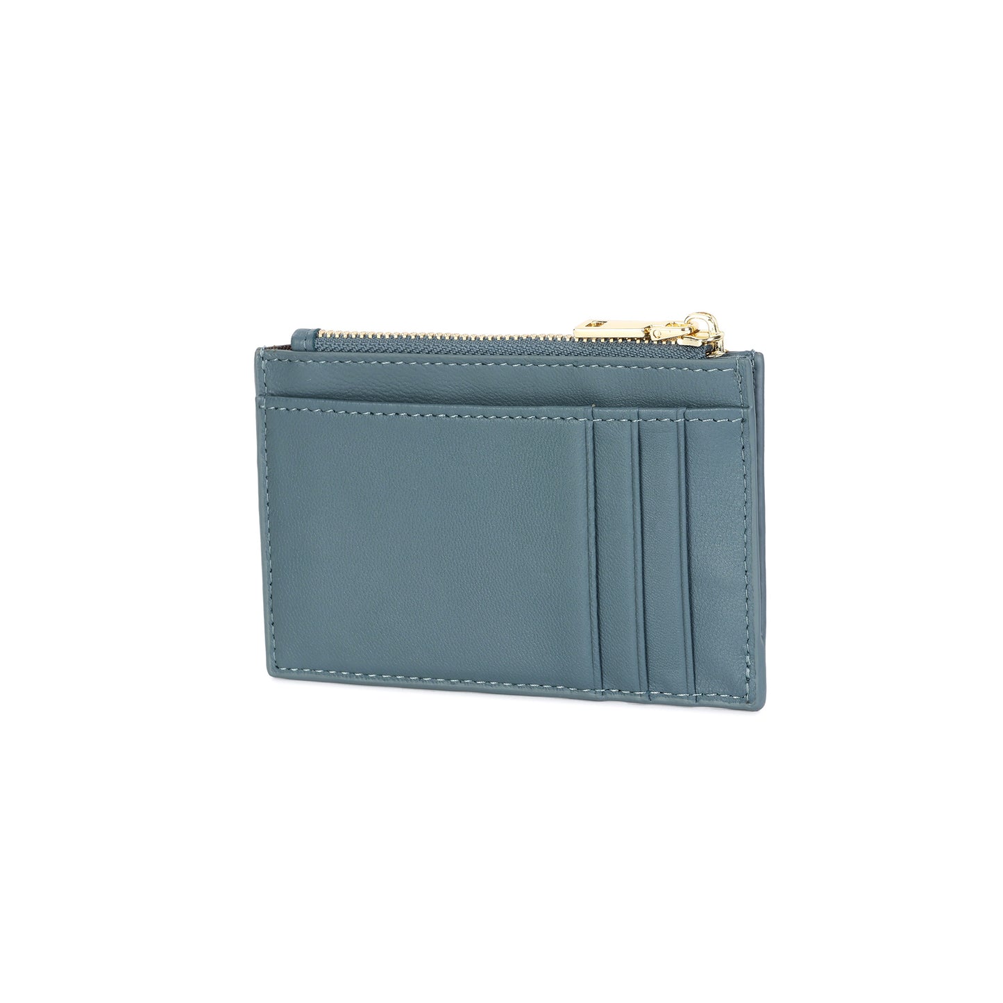 Woven Leather Zip Card Holder