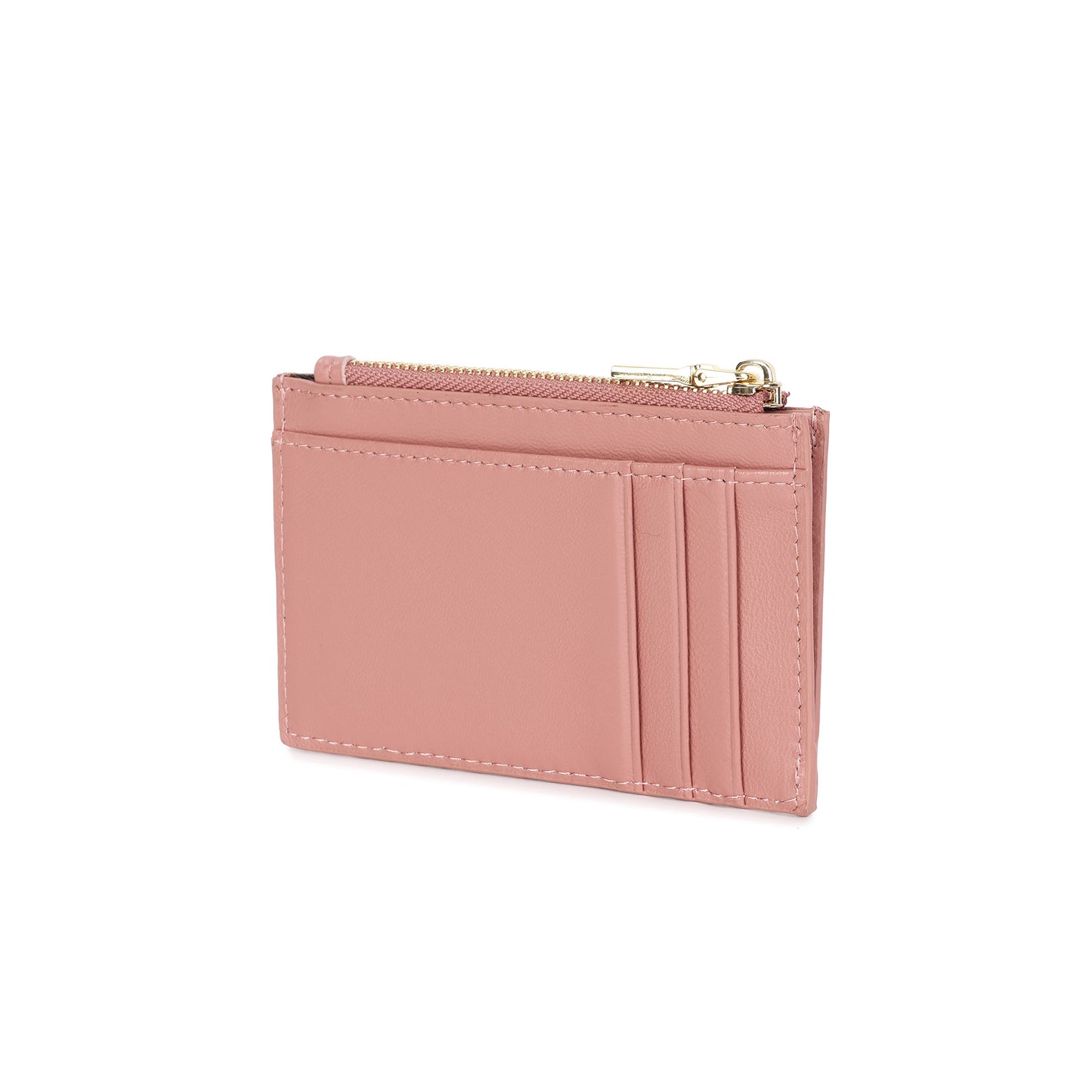 Woven Leather Zip Card Holder