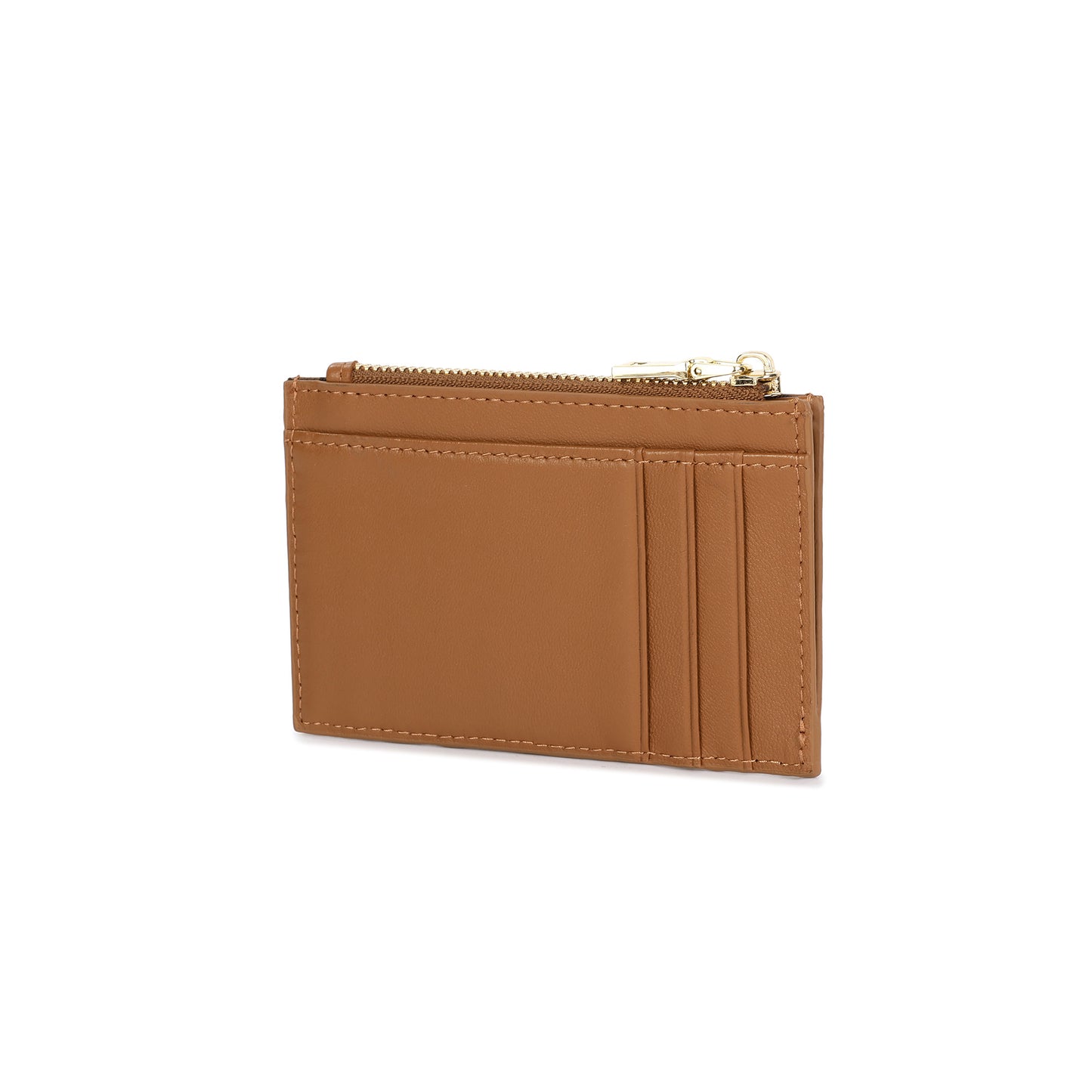 Woven Leather Zip Card Holder