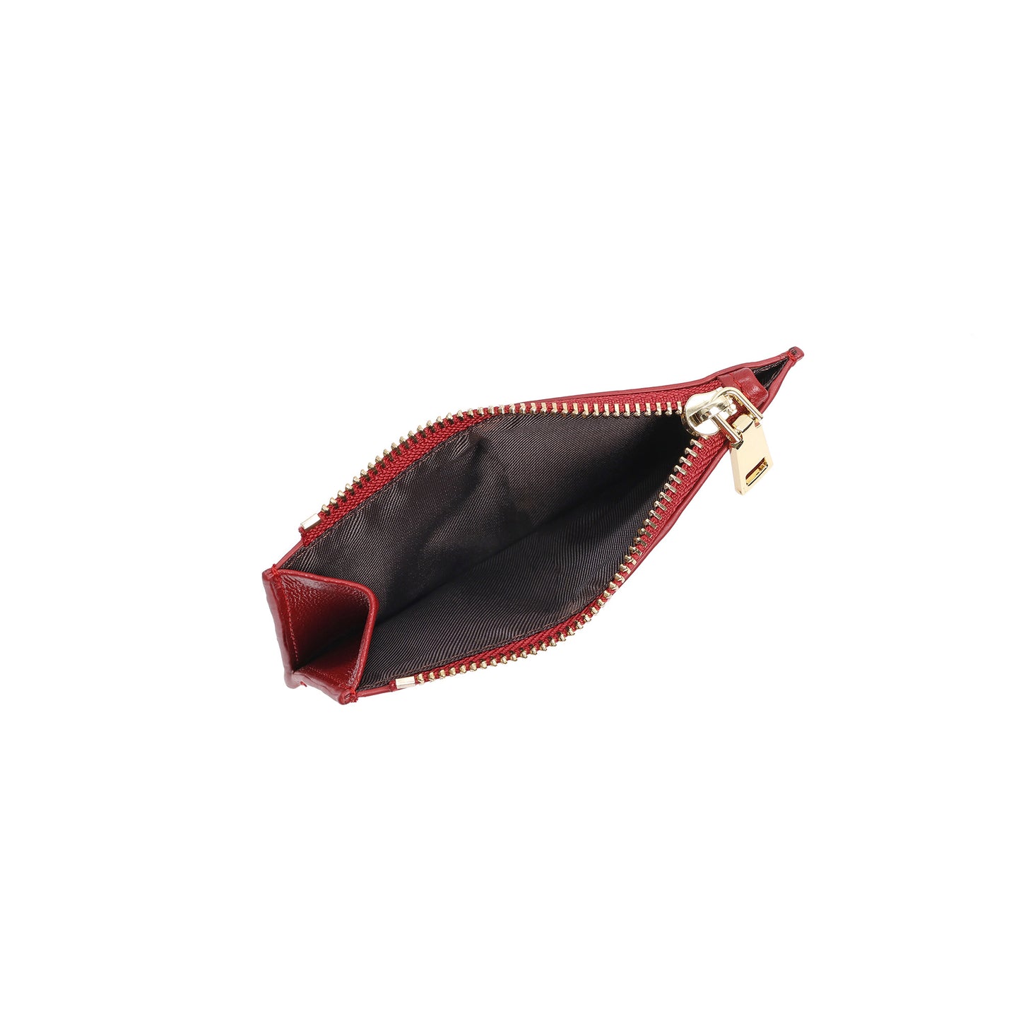 Woven Leather Zip Card Holder