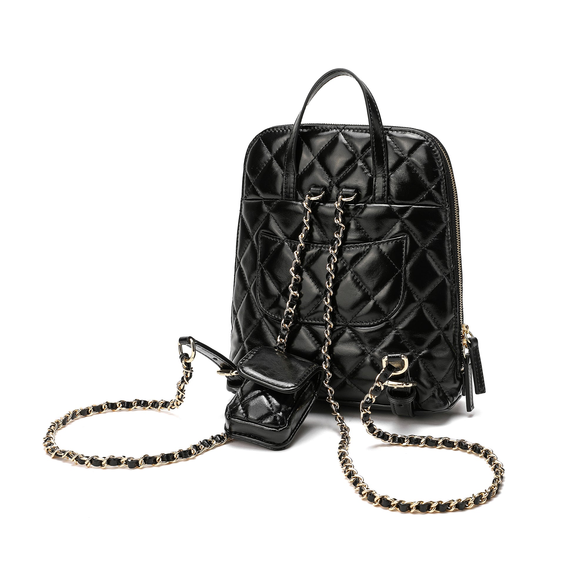 chanel quilted leather backpack purse