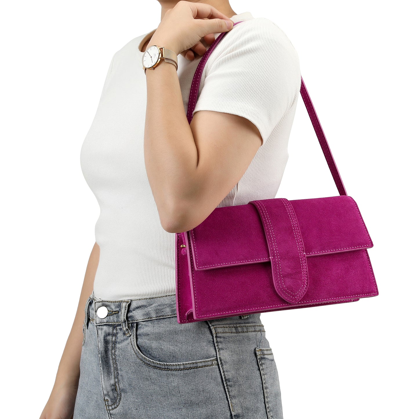 Classic Suede Shoulder Bag