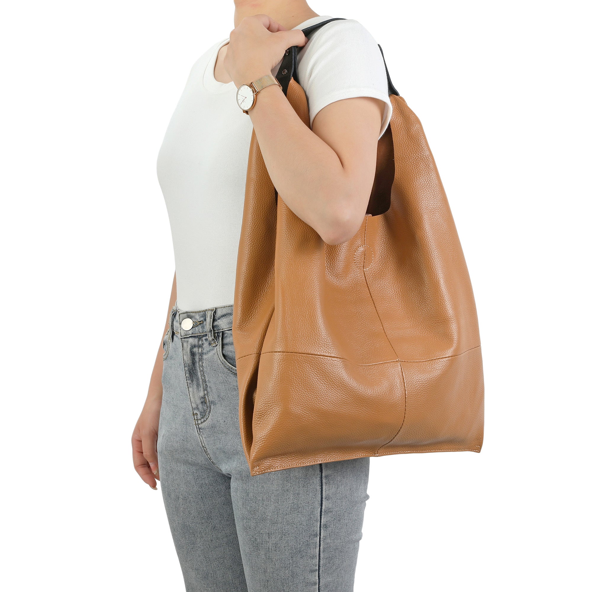 Tiffany & Fred Full-Grain Leather Hobo Tote – Tiffany & Fred Paris