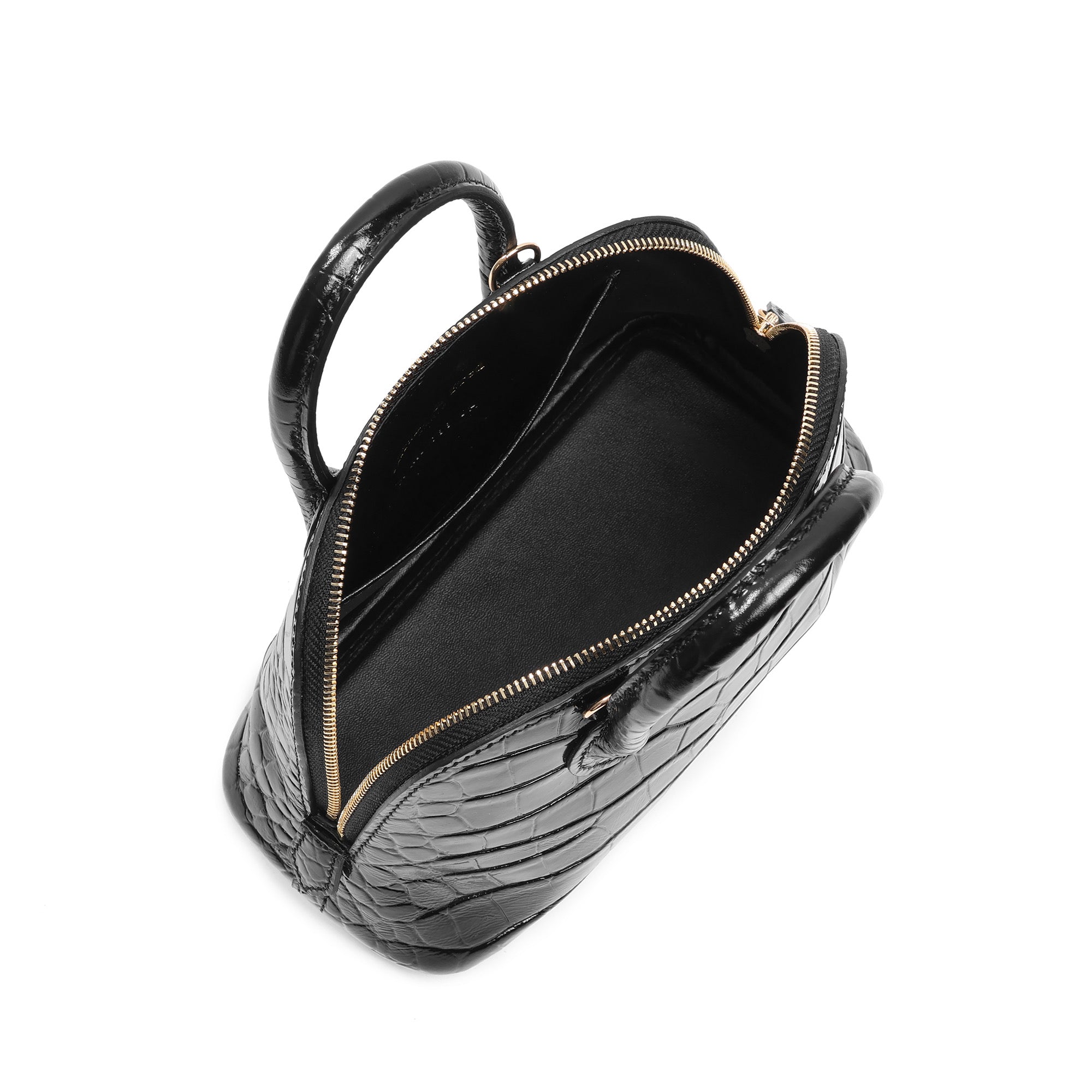 Mini Croc-Embossed Leather Dome Satchel – Tiffany & Fred Paris