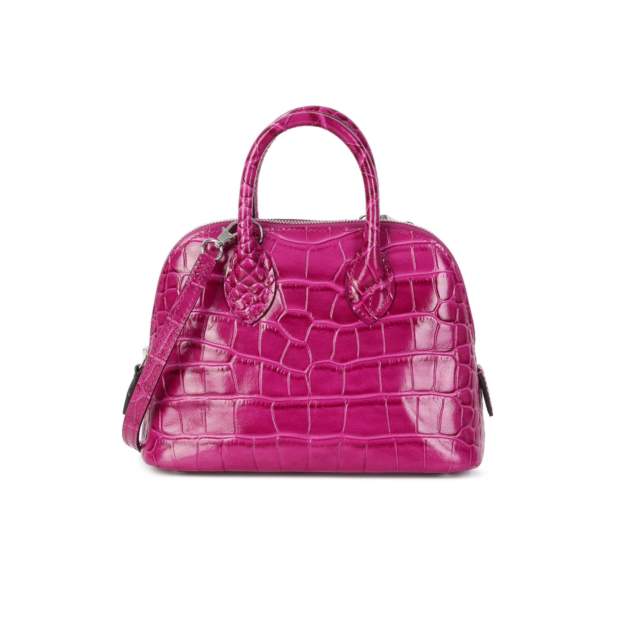Mini Croc-Embossed Leather Dome Satchel – Tiffany & Fred Paris