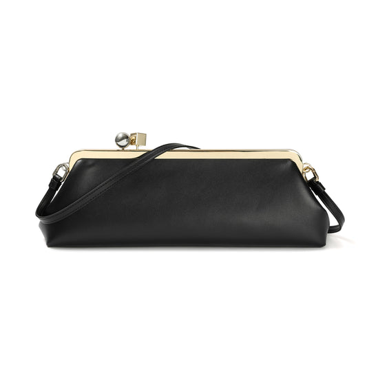 Frame Leather Clutch with Clasp