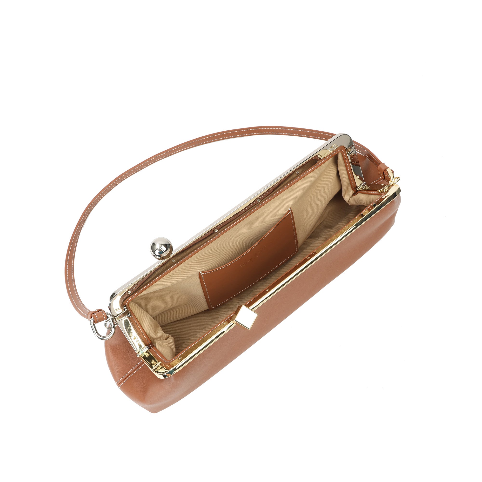 Frame Leather Clutch with Clasp – Tiffany & Fred Paris