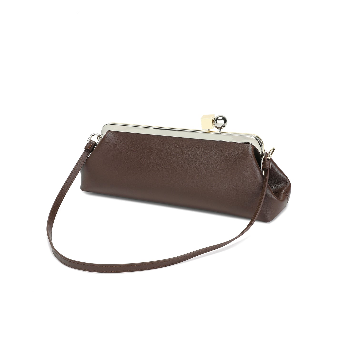 Frame Leather Clutch with Clasp