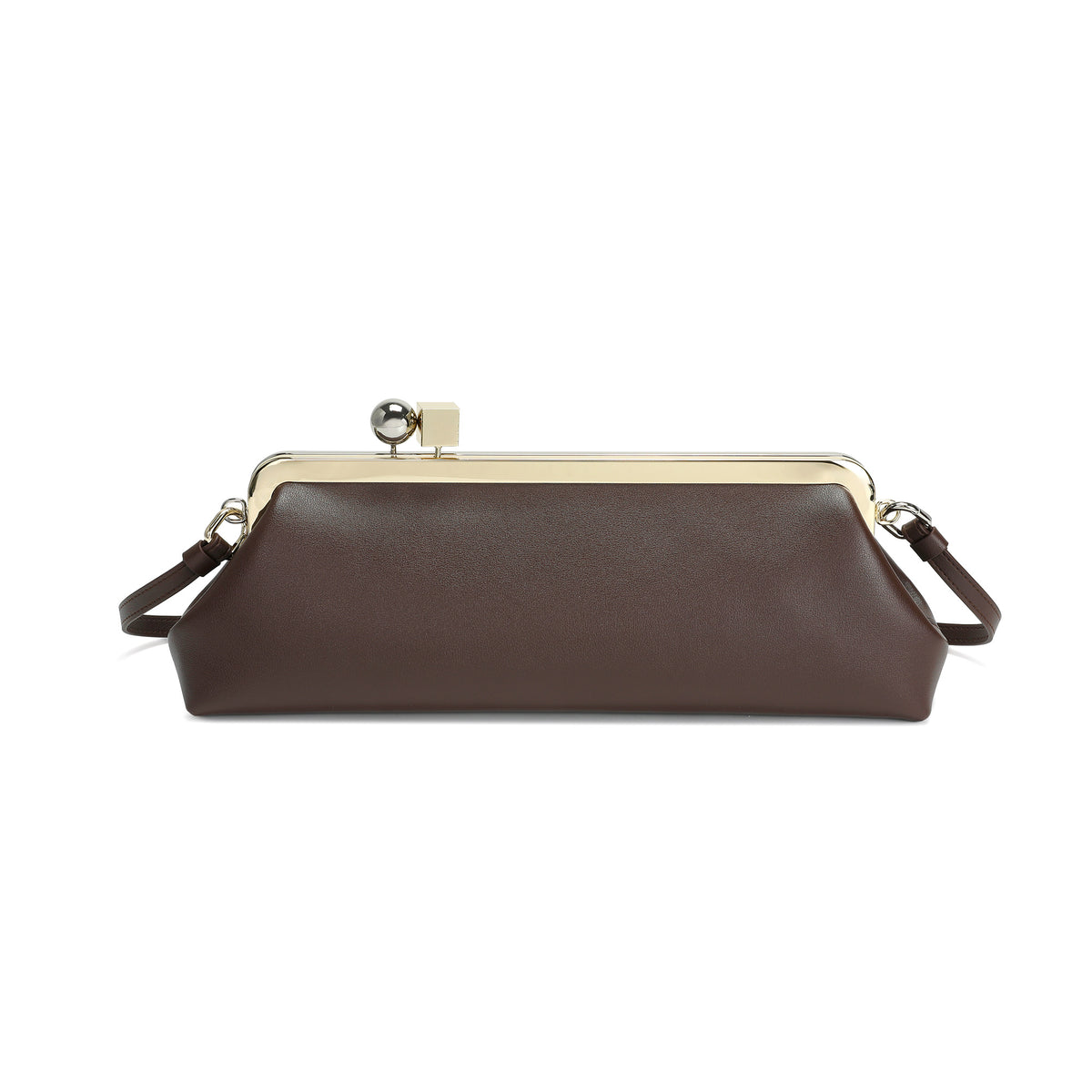 Frame Leather Clutch with Clasp