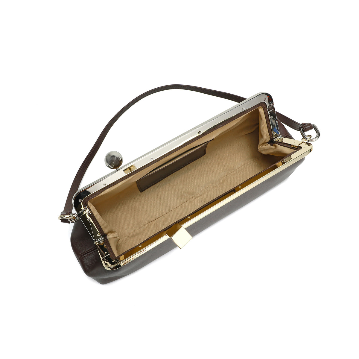 Frame Leather Clutch with Clasp