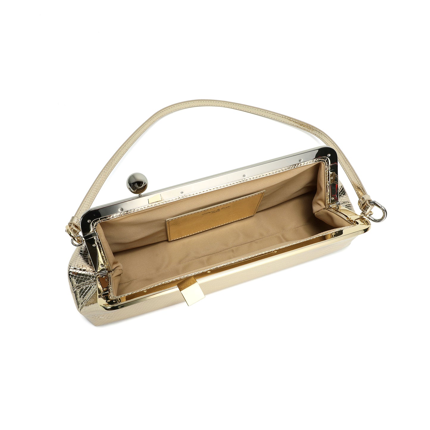 Frame Leather Clutch with Clasp