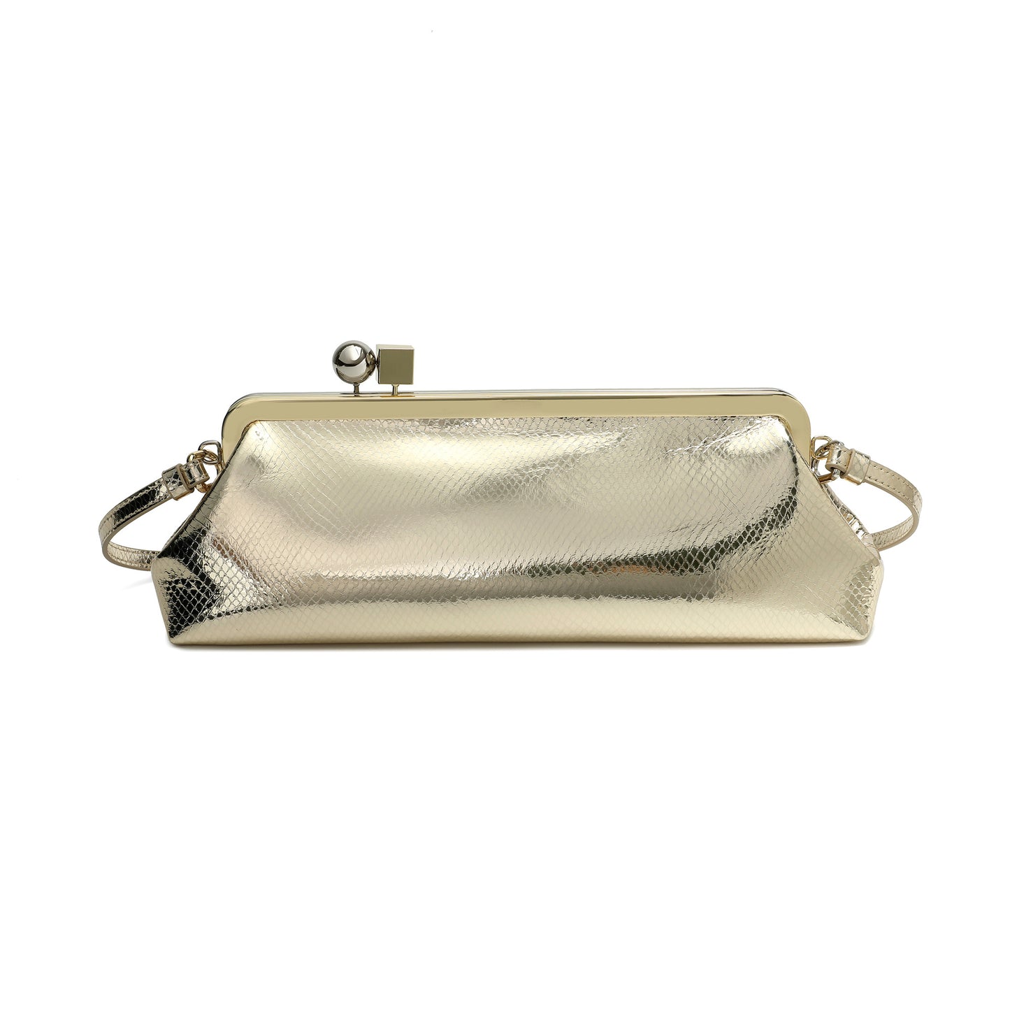 Frame Leather Clutch with Clasp