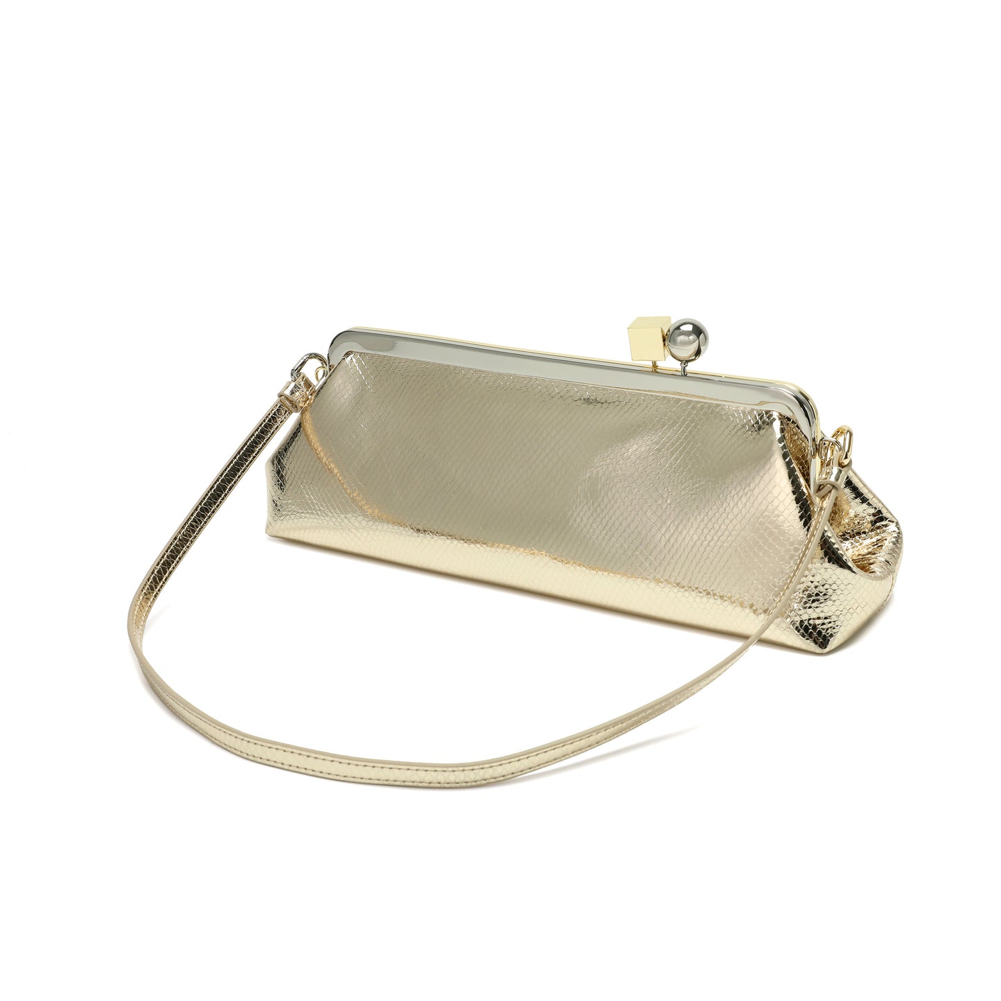 Frame Leather Clutch with Clasp