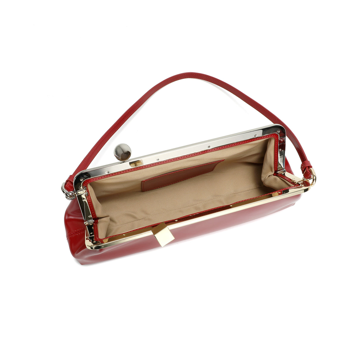 Frame Leather Clutch with Clasp