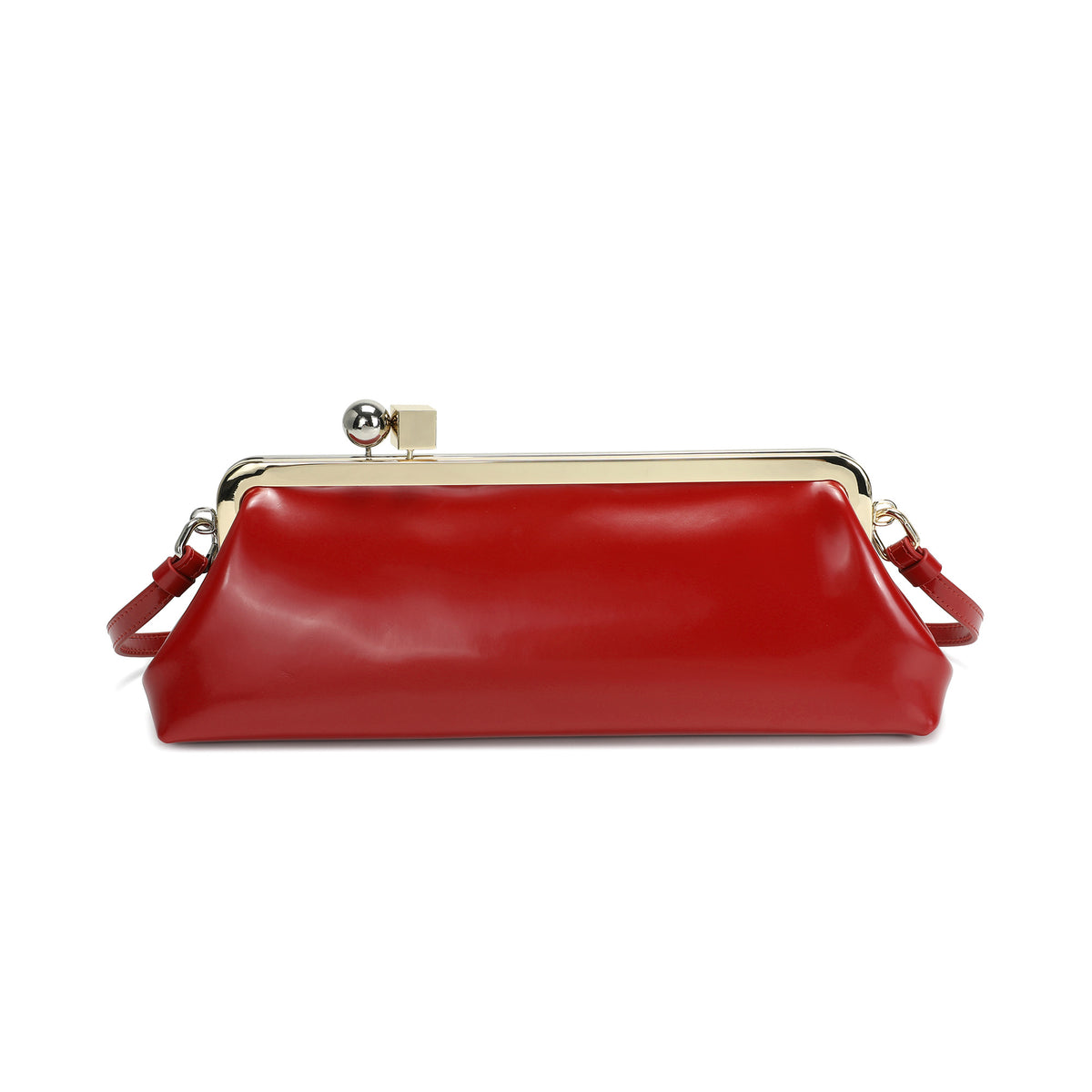 Frame Leather Clutch with Clasp