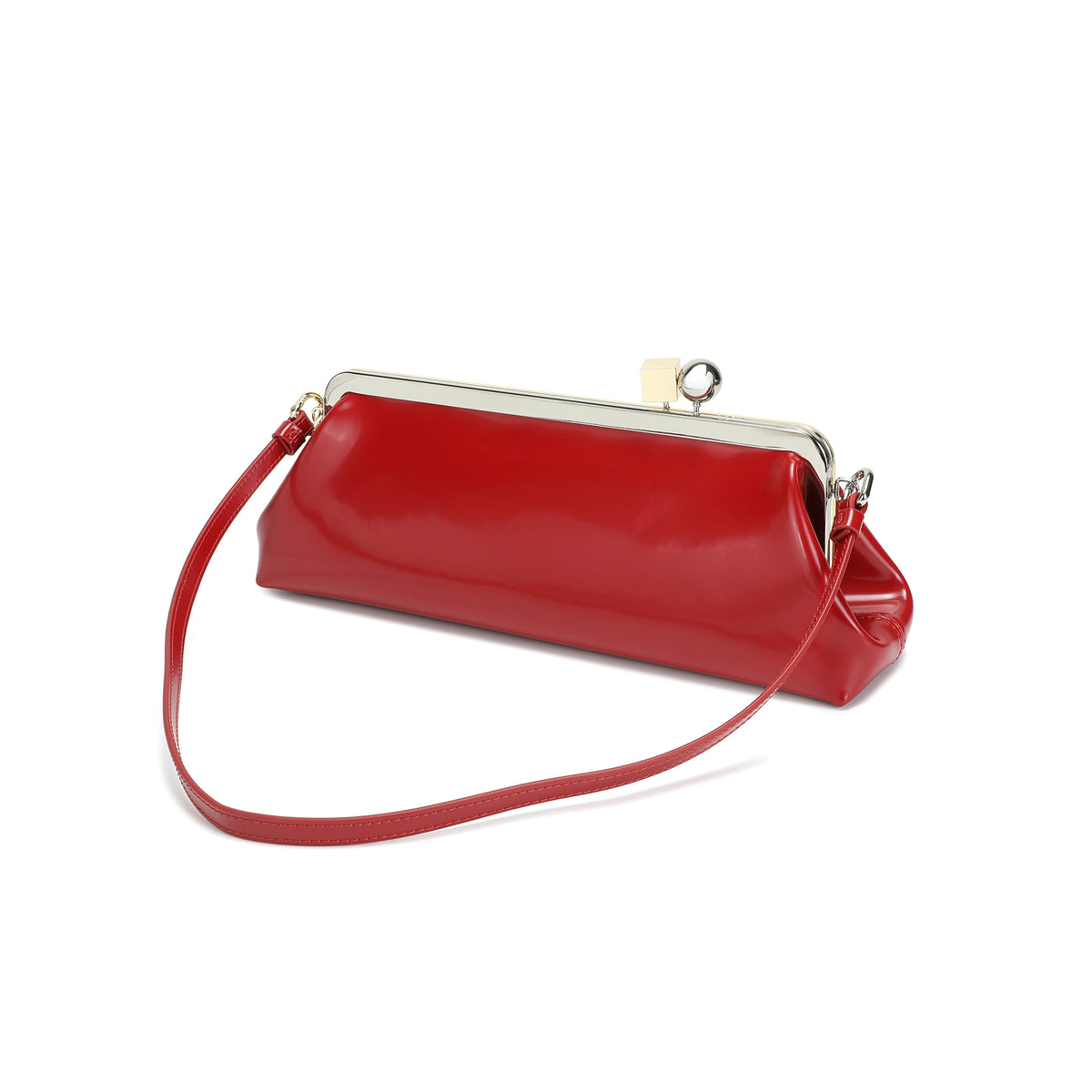Frame Leather Clutch with Clasp