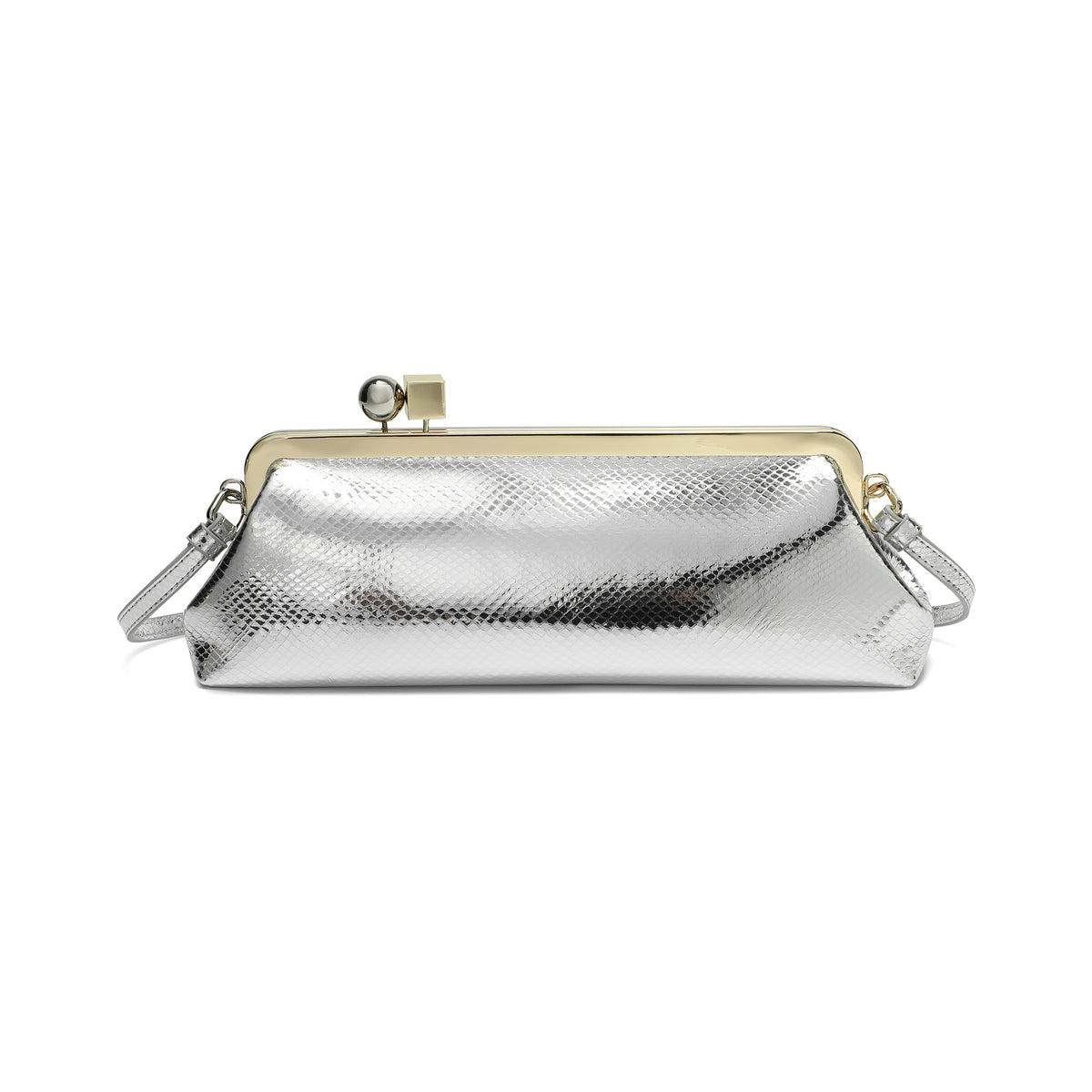 Frame Leather Clutch with Clasp