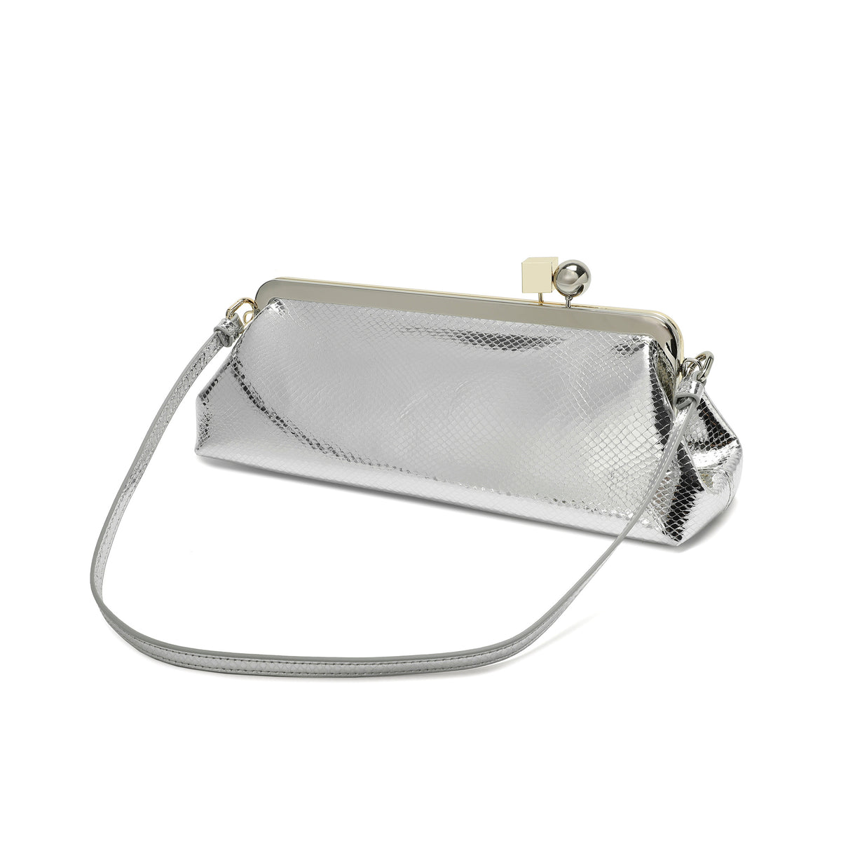 Frame Leather Clutch with Clasp