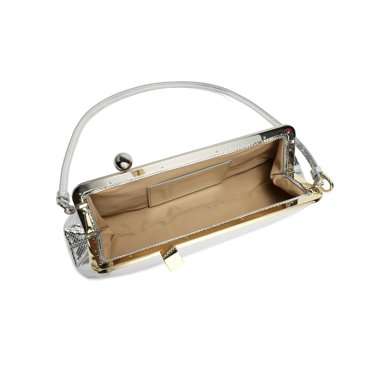 Frame Leather Clutch with Clasp