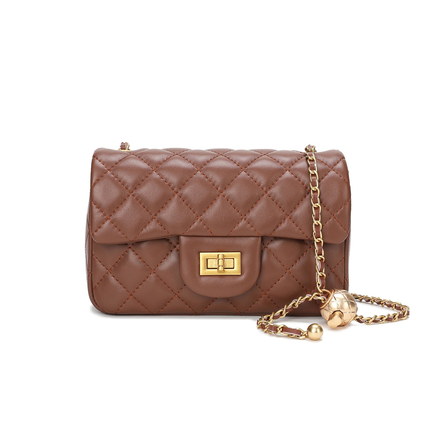 Tiffany & Fred Quilted Sheepskin Leather Crossbody Bag