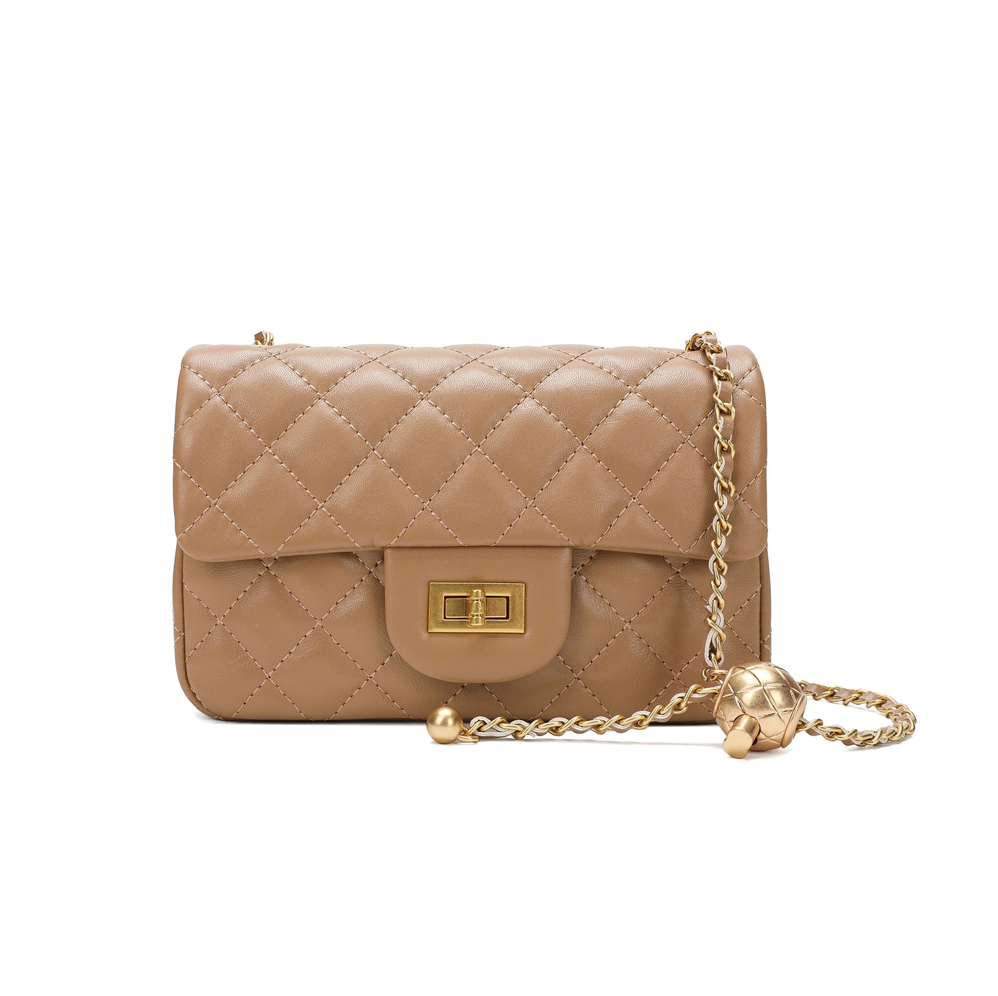 Tiffany & Fred Quilted Sheepskin Leather Crossbody Bag