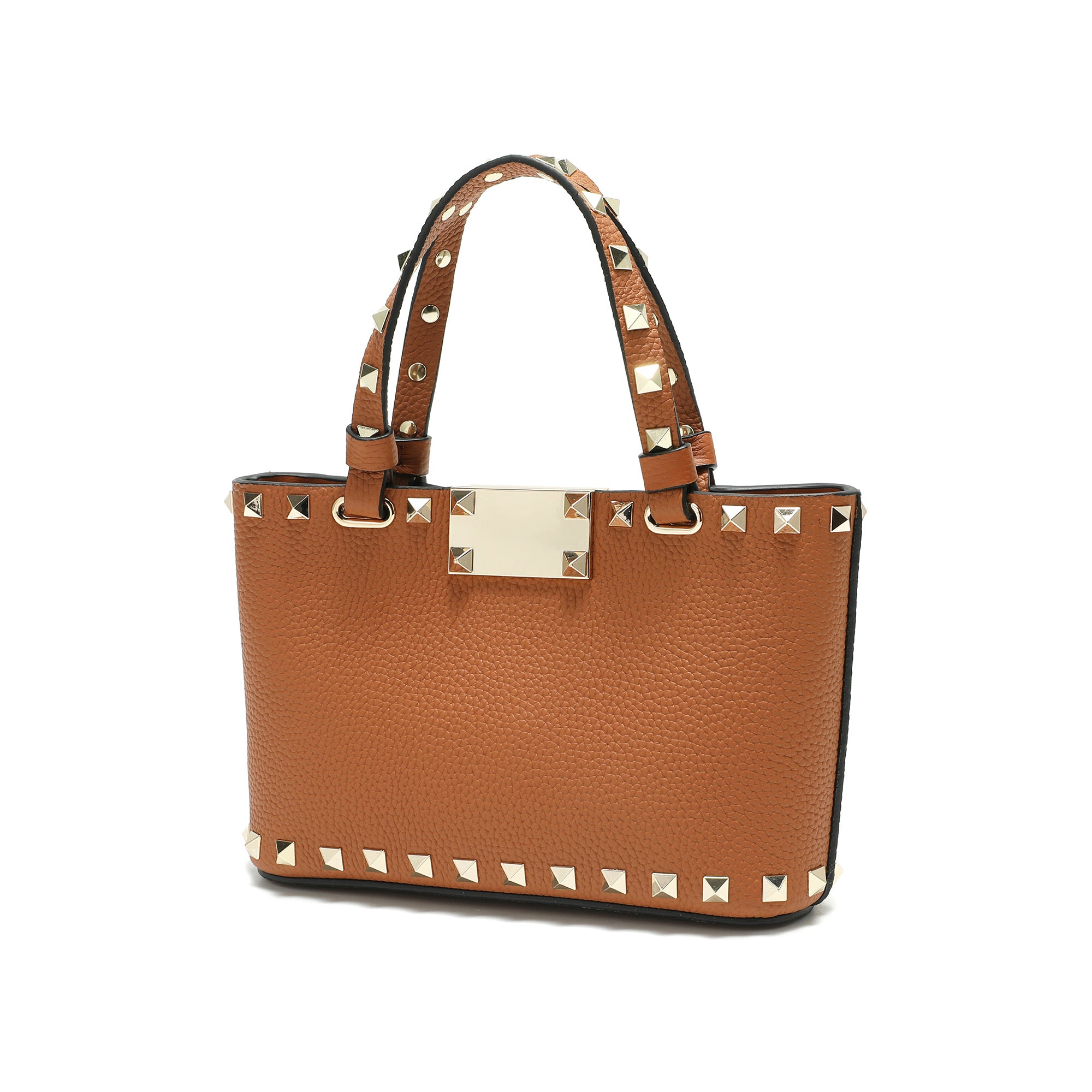 Studded Leather Top Handle Crossbody Bag – Tiffany & Fred Paris