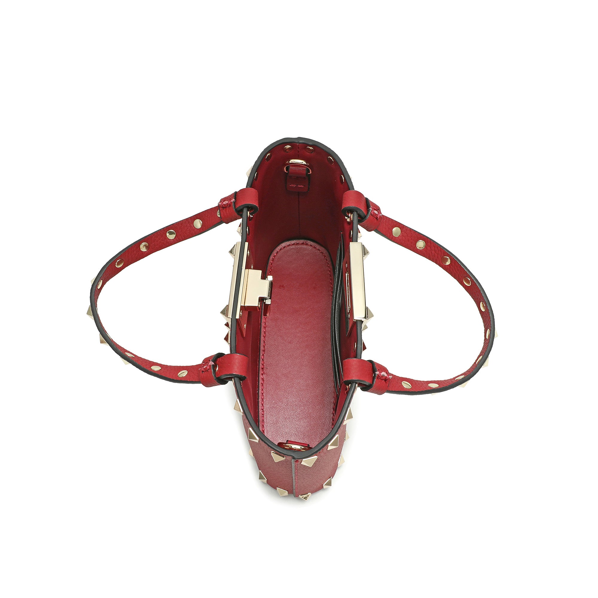 Studded Leather Top Handle Crossbody Bag – Tiffany & Fred Paris