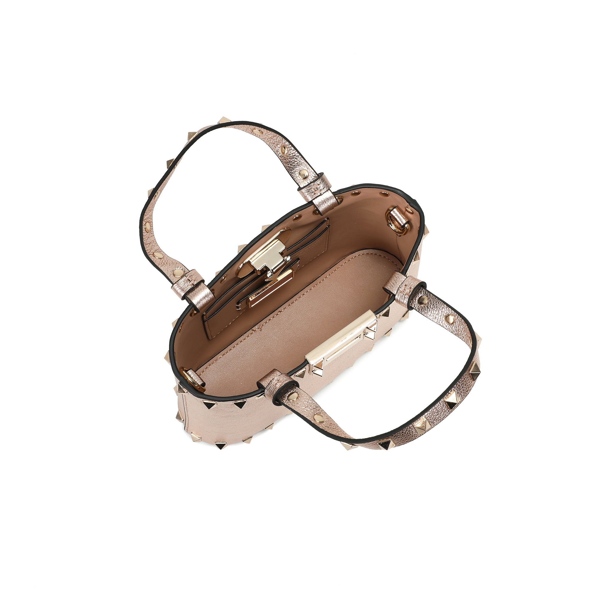 Studded Leather Top Handle Crossbody Bag – Tiffany & Fred Paris